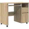 Image de vidaXL Table avec roulettes chêne Sonoma 91 x 50 x 77 cm Bois composite