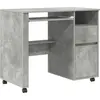 Image de vidaXL Table avec roulettes Béton Gris 91 x 50 x 77 cm Bois composite