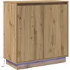 Image de vidaXL LED-Sideboard Chêne Artisan 71 x 34,5 x 75 cm Matériau dérivé du bois