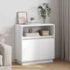Image de Buffet LED vidaXL blanc 71 x 34,5 x 75 cm en aggloméré