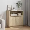 Image de vidaXL LED-Sideboard Chêne Sonoma 71 x 34,5 x 75 cm Matériau dérivé du bois