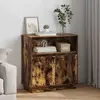 Image de vidaXL Buffet LED Chêne fumé 71 x 34,5 x 75 cm Matériau dérivé du bois