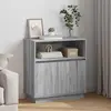 Image de vidaXL Buffet LED gris Sonoma 71 x 34,5 x 75 cm Bois composite