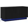 Image de vidaXL Meuble TV Noir aspect chêne 100 x 38 x 49 cm Matériau dérivé du bois