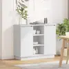 Image de vidaXL Buffet LED blanc 90 x 32 x 75 cm Matériau dérivé du bois