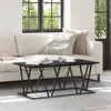 Image de Table basse en chêne noir 100X50X40 cm en bois composite et métal Lumarko !