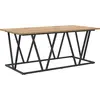 Image de Table basse artisanale en chêne, 100X50X40 cm, en bois reconstitué et métal Lumarko