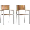 Image de vidaXL Chaise de jardin, lot de 2, en bois d'acacia massif et acier inoxydable