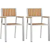 Image de vidaXL Chaise de jardin, lot de 2, marron, 56 x 54,5 x 87 cm, bois de teck massif