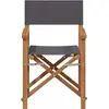Image de Chaise de réalisateur vidaXL, gris, en teck massif