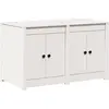 Image de Armoire de cuisine vidaXL MEPPEL, blanche, 106 x 55 x 64 cm, en pin massif