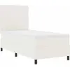 Image de vidaXL Lit boxspring LED crème et blanc 100 x 200 cm en velours côtelé