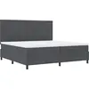 Image de vidaXL Lit boxspring LED gris foncé et blanc 200 x 200 cm Tissu velours côtelé