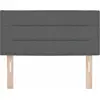 Image de vidaXL Tête de lit LED avec barres lumineuses LED gris foncé 80 cm Tissu