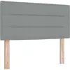 Image de Tête de lit LED vidaXL avec bandes lumineuses LED Gris clair 90 cm Tissu
