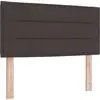 Image de vidaXL Tête de lit LED avec barres lumineuses LED brun foncé 90 cm Tissu