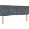 Image de vidaXL Tête de lit LED avec barres lumineuses LED gris foncé 144 cm velours