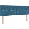 Image de vidaXL Tête de lit LED avec barres lumineuses LED bleu foncé 144 cm velours