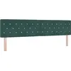 Image de vidaXL Tête de lit LED avec barres lumineuses LED vert foncé 200 cm velours