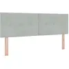 Image de vidaXL Tête de lit LED avec barres lumineuses LED gris clair 144 cm velours