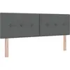 Image de vidaXL Tête de lit LED avec barres lumineuses LED gris foncé 160 cm Tissu