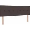 Image de Tête de lit LED vidaXL avec bandes lumineuses LED marron foncé 160 cm tissu