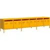Image de vidaXL Armoire TV jaune moutarde 202x39x43,5 cm Acier laminé à froid