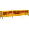 Image de vidaXL Armoire TV jaune moutarde 202x39x43,5 cm Acier laminé à froid