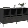 Image de vidaXL Sideboard Noir 135x39x73,5 cm Acier laminé à froid