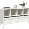 Image de vidaXL Sideboard blanc 135x39x73,5 cm Acier laminé à froid