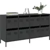 Image de vidaXL Sideboard Noir 135x39x73,5 cm Acier laminé à froid
