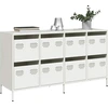 Image de vidaXL Sideboard blanc 135x39x73,5 cm Acier laminé à froid