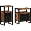 Image de vidaXL Ensemble de meubles de salle de bain avec étagère 2 pcs Marron Vieux bois massif