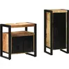 Image de vidaXL Ensemble de meubles de salle de bain 2 pcs brun et noir bois massif mangue