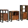 Image de vidaXL Ensemble de meubles de salle de bains avec étagère 3 pcs Bois massif upgecyclé