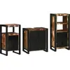 Image de vidaXL Ensemble de meubles de salle de bain, 3 pièces, multicolore et noir