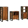 Image de vidaXL Ensemble de meubles de salle de bain, 3 pièces, multicolore et noir