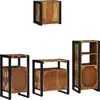 Image de vidaXL Ensemble de meubles de salle de bain, 4 pièces, multicolore et noir