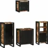 Image de vidaXL Ensemble de meubles de salle de bain, 4 pièces, multicolore et noir