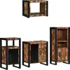 Image de vidaXL Ensemble de meubles de salle de bain, 4 pièces, multicolore et noir