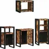 Image de vidaXL Ensemble de meubles de salle de bain, 4 pièces, multicolore et noir