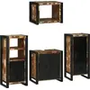 Image de Ensemble de meubles de salle de bain vidaXL, 4 pièces, multicolore, en bois massif recyclé