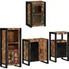 Image de vidaXL Ensemble de meubles de salle de bain avec étagère 4 pcs Multicolore Vieux bois massif