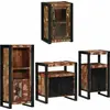 Image de vidaXL Ensemble de meubles de salle de bains avec porte 4 pcs Multicolore Vieux bois massif