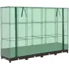 Image de vidaXL Lit surélevé avec serre aspect rotin 160x40x123 cm