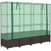 Image de vidaXL Lit surélevé avec serre aspect rotin 160x40x138 cm