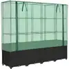 Image de vidaXL Potager surélevé avec couverture de serre aspect rotin 160x40x153 cm