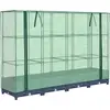 Image de vidaXL Potager surélevé avec couverture de serre aspect rotin 160x40x123 cm
