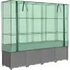 Image de vidaXL Lit surélevé avec serre aspect rotin 160x40x153 cm