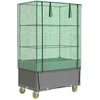 Image de vidaXL Lit surélevé avec rehausse et roulettes aspect rotin 80x50x182 cm